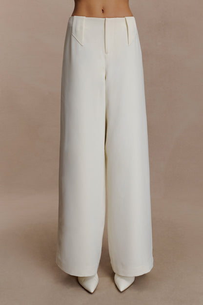 Arlo Wide Leg Suiting Trouser - Ivory