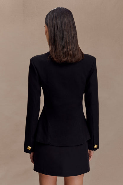 Christel Suiting Fitted Blazer - Black