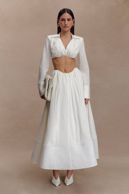 Greta Shirt Bra - White