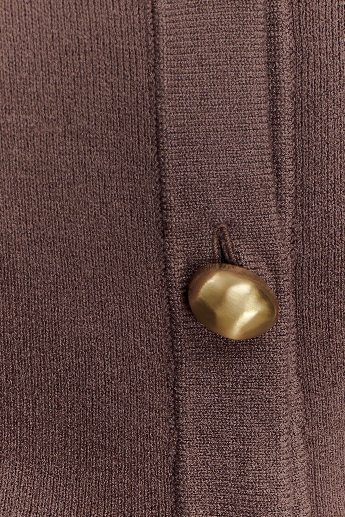 Amanda Statement Button Knit Cardigan - Cacao Brown