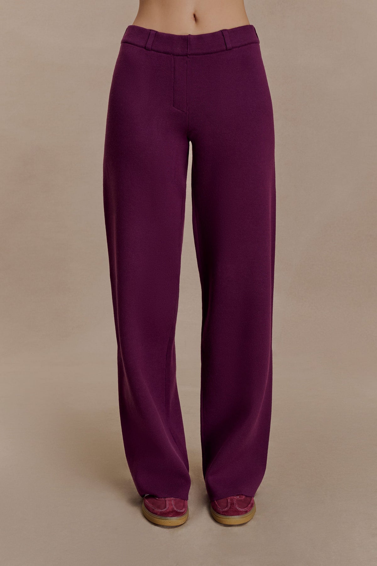 Lauren Knit Trouser - Plum