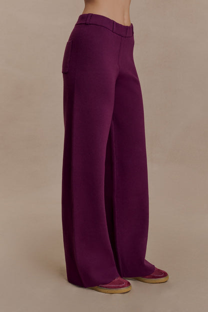 Lauren Knit Trouser - Plum