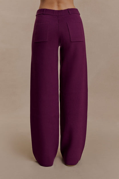 Lauren Knit Trouser - Plum
