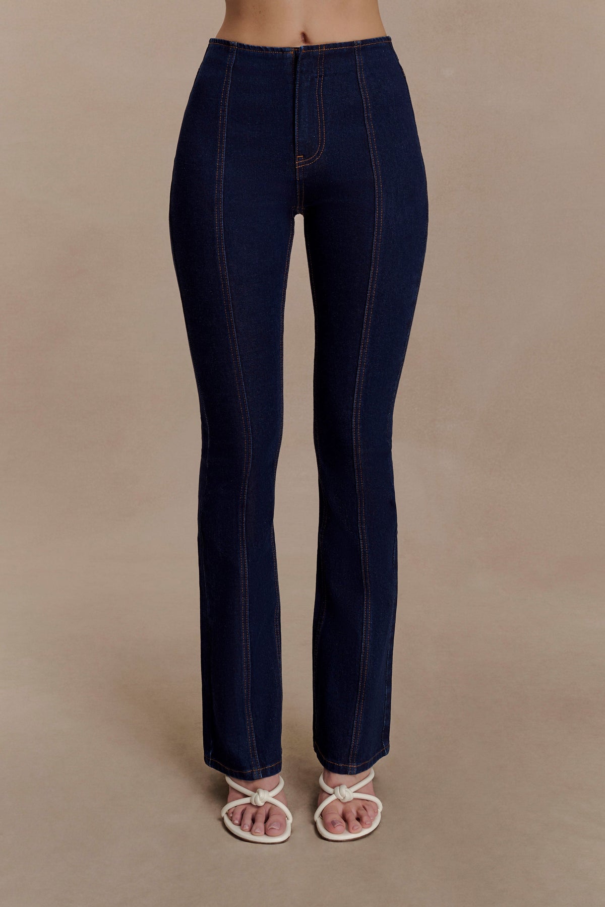 Clio Paneled Flare Jeans - Indigo Blue