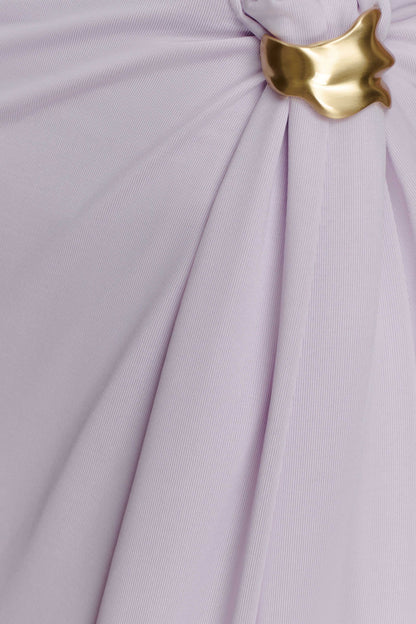 Bridget Slinky Maxi Skirt With Hardware - Dusty Lilac