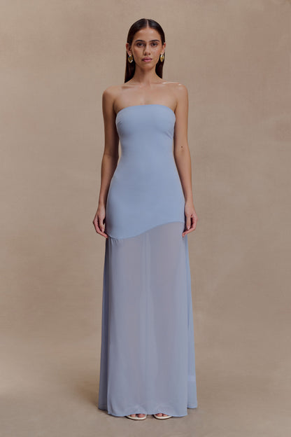 Mason Crepe And Chiffon Maxi Dress - Powder Blue