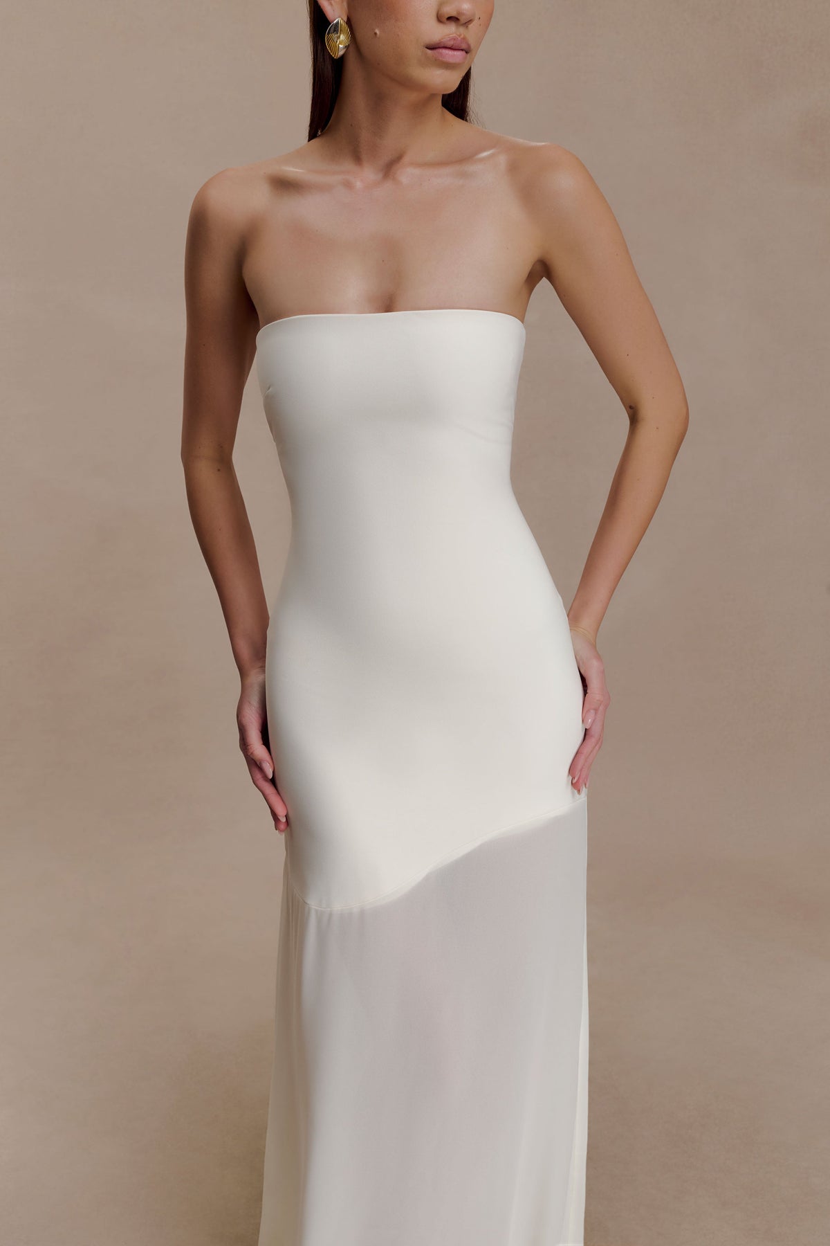 Mason Crepe And Chiffon Maxi Dress - Ivory