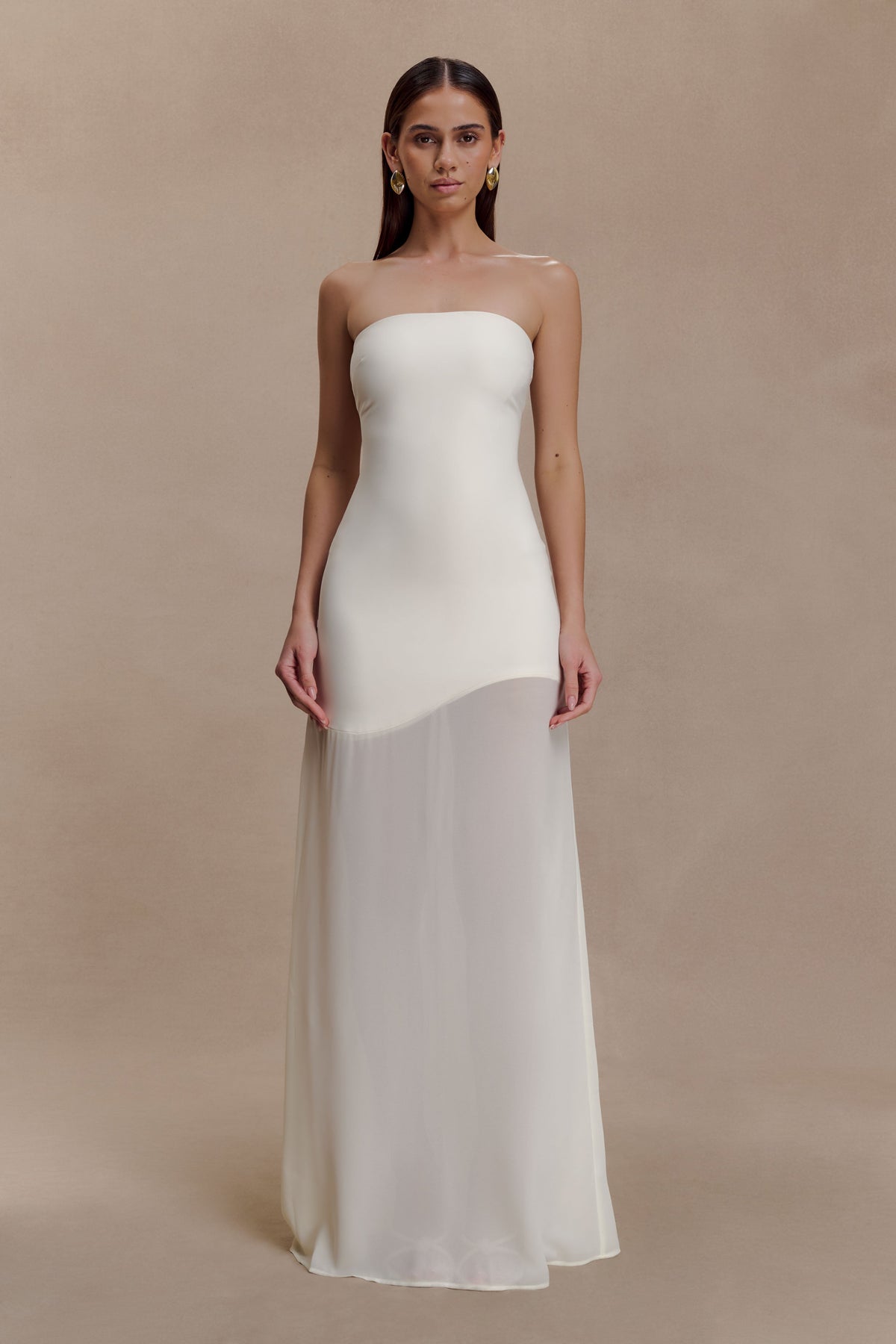 Mason Crepe And Chiffon Maxi Dress - Ivory