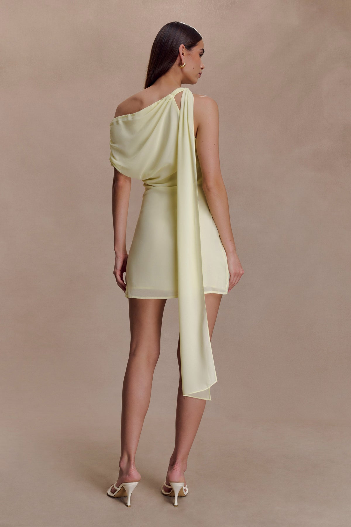 Daisie Chiffon Mini Dress - Lemon