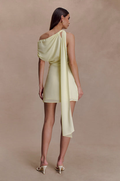 Daisie Chiffon Mini Dress - Lemon