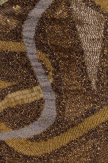 Asher Hand Beaded Abstract Mini Skirt - Gold