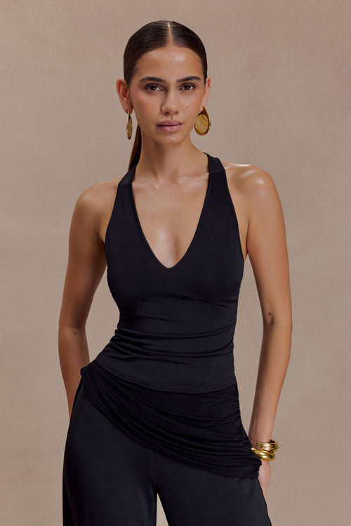 Aspyn Slinky And Mesh Top - Black