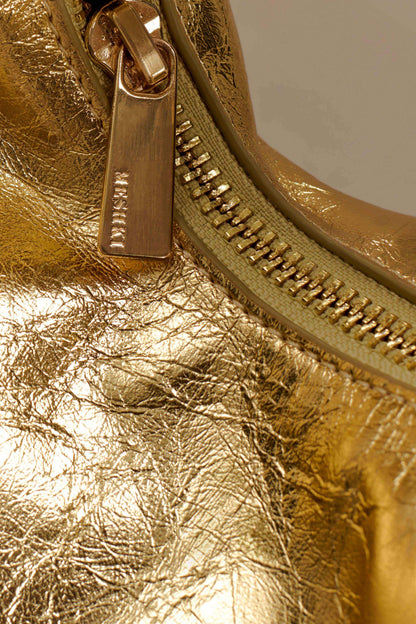 Bristol Mini Croissant Leather Bag - Gold
