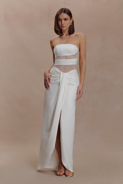Paulina Cut Out Strapless Maxi Dress - White