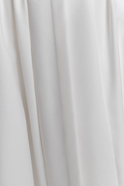 Monika Gathered Waist Cotton Midi Dress - White