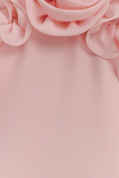 Melissa Chiffon Flower Maxi Dress - Baby Pink
