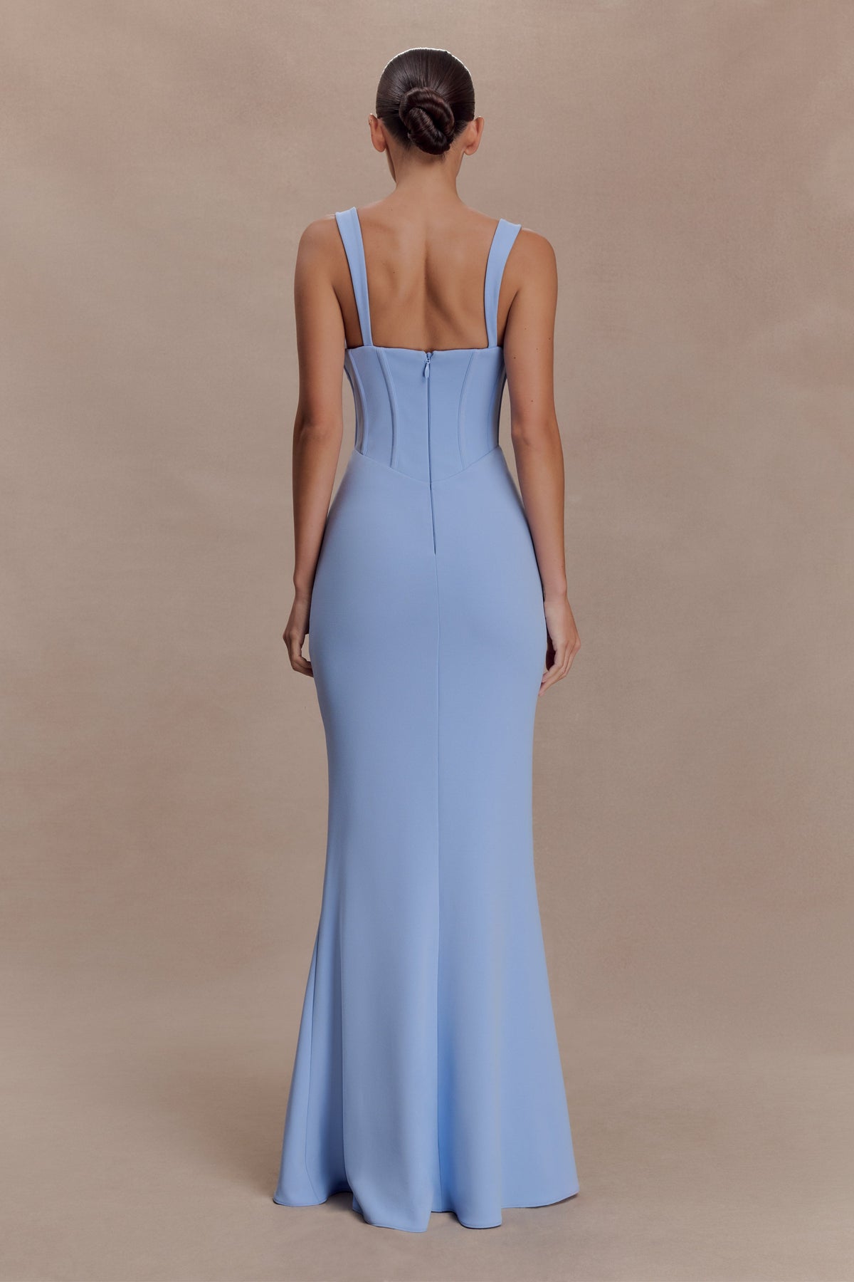 Luella Crepe Corset Maxi Dress - Cornflower Blue