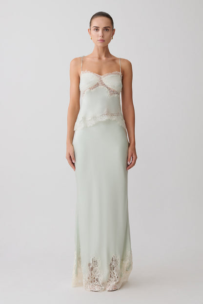 Nina Satin And Lace Camisole - Sage
