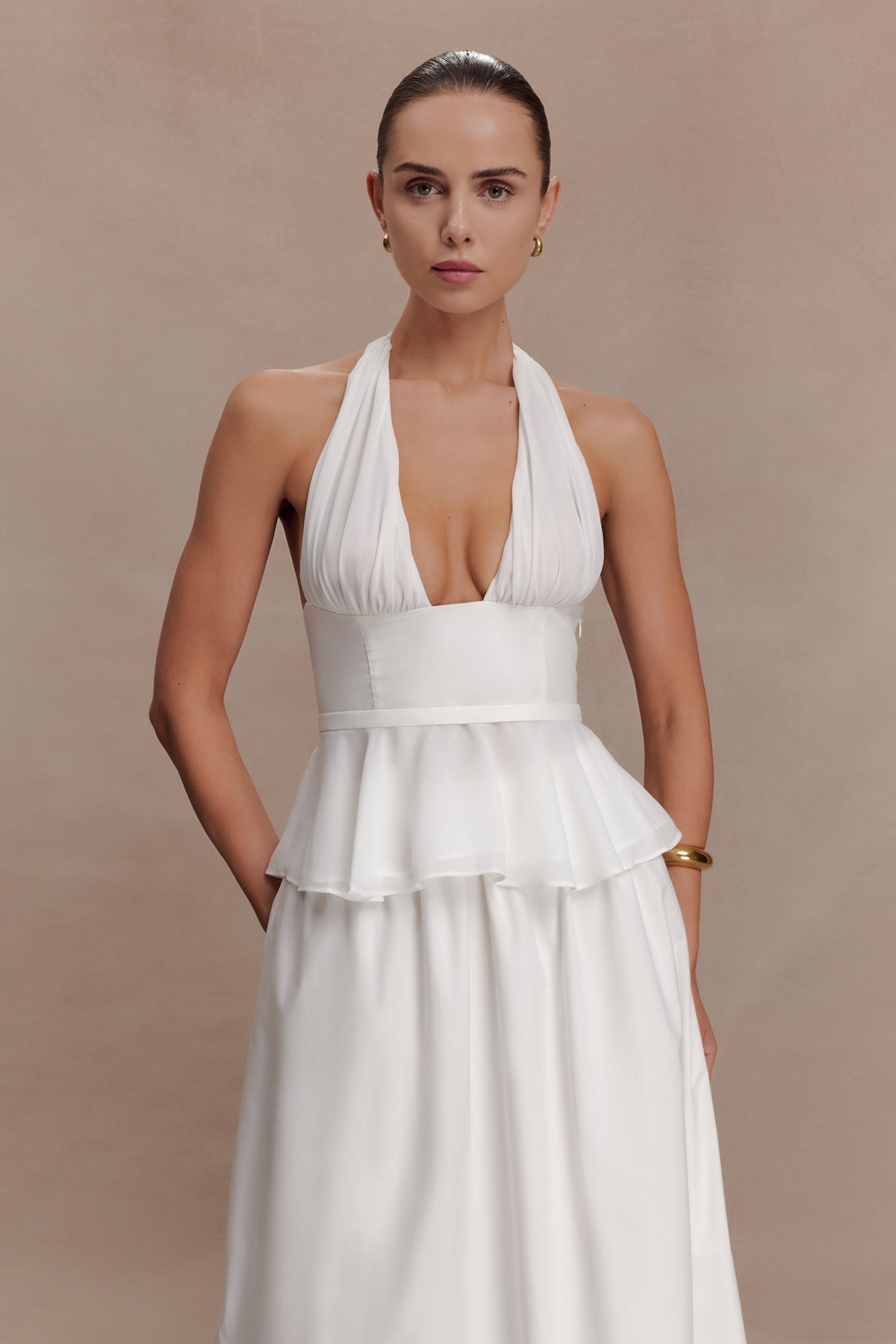 River Halter Neck Sleeveless Top - White