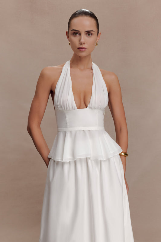 River Halter Neck Sleeveless Top - White