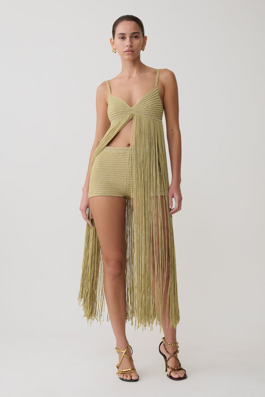 Renee Lurex Crochet Maxi Dress - Gold