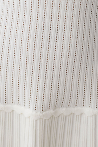 Adena Pointelle Knit Mini Dress - Ivory