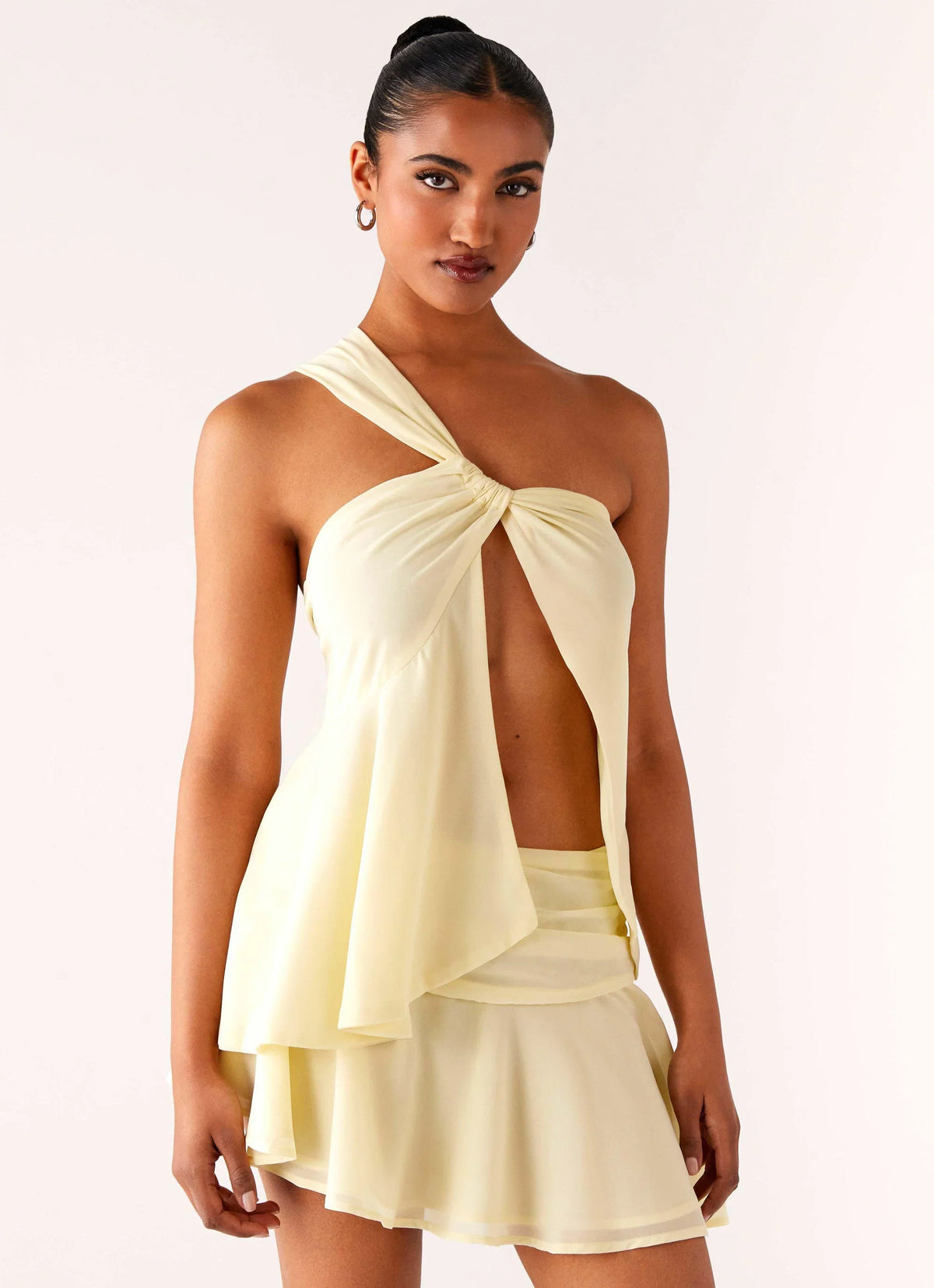 Delight Me Asymmetrical Top Yellow