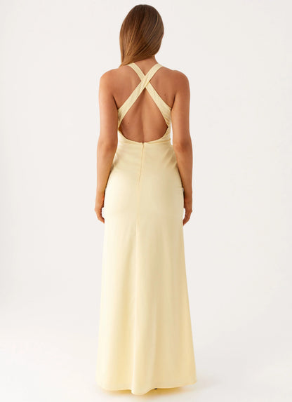 Desi Halterneck Maxi Dress Yellow