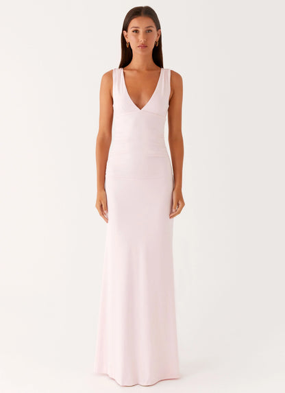 Cherry Sky Maxi Dress Baby Pink