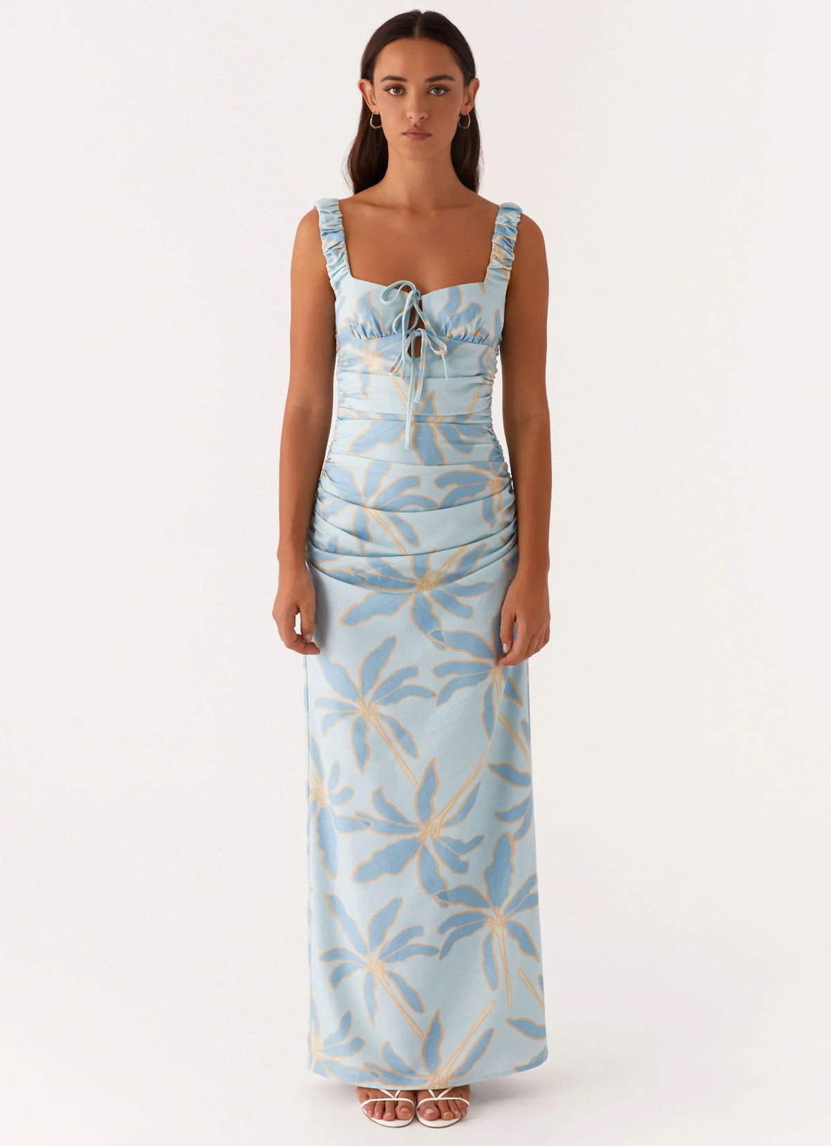 Cosmic Love Ruched Maxi Dress Opulent Blue