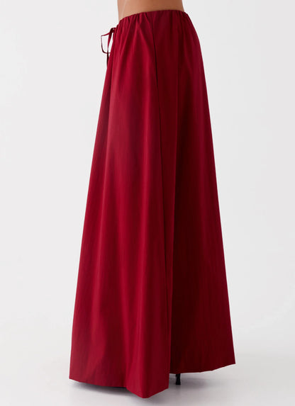 Cheryl Maxi Skirt Cherry Red