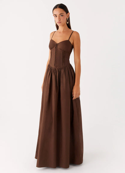 Cerys Maxi Dress Chocolate