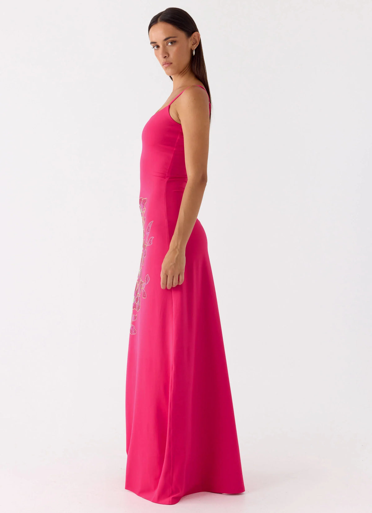 Carmine Embellished Maxi Dress - Fuchsia