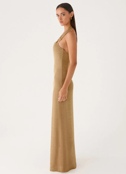 Cassira Shimmer Maxi Dress - Shimmer Gold