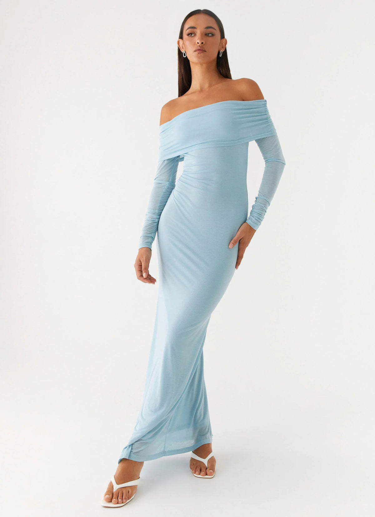 Cocoa Long Sleeve Maxi Dress Blue