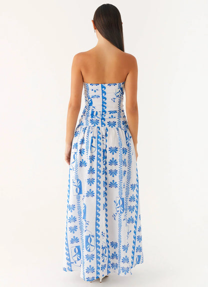 Carmel Maxi Dress Floral Wave