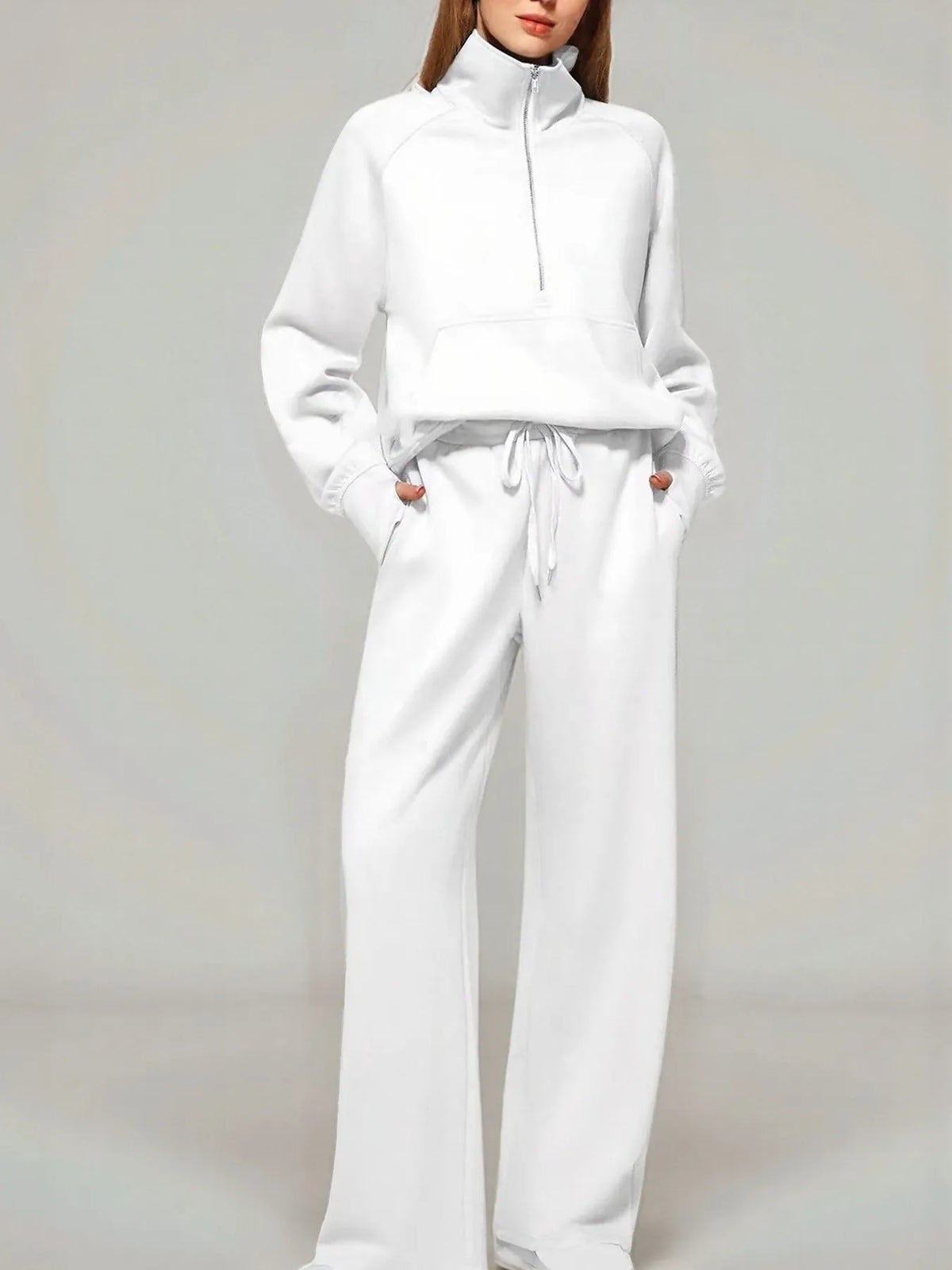 Hazel Blues® |  Half Zip Long Sleeve Top and Pants Set