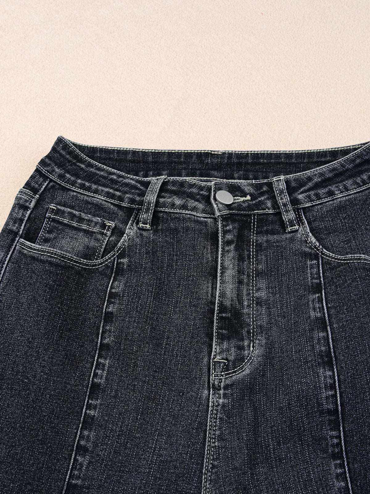 Hazel Blues® |  Seam Detail Flared Bottom Ankle Length Jeans