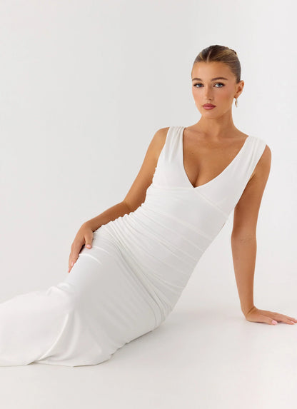 Cherry Sky Maxi Dress White