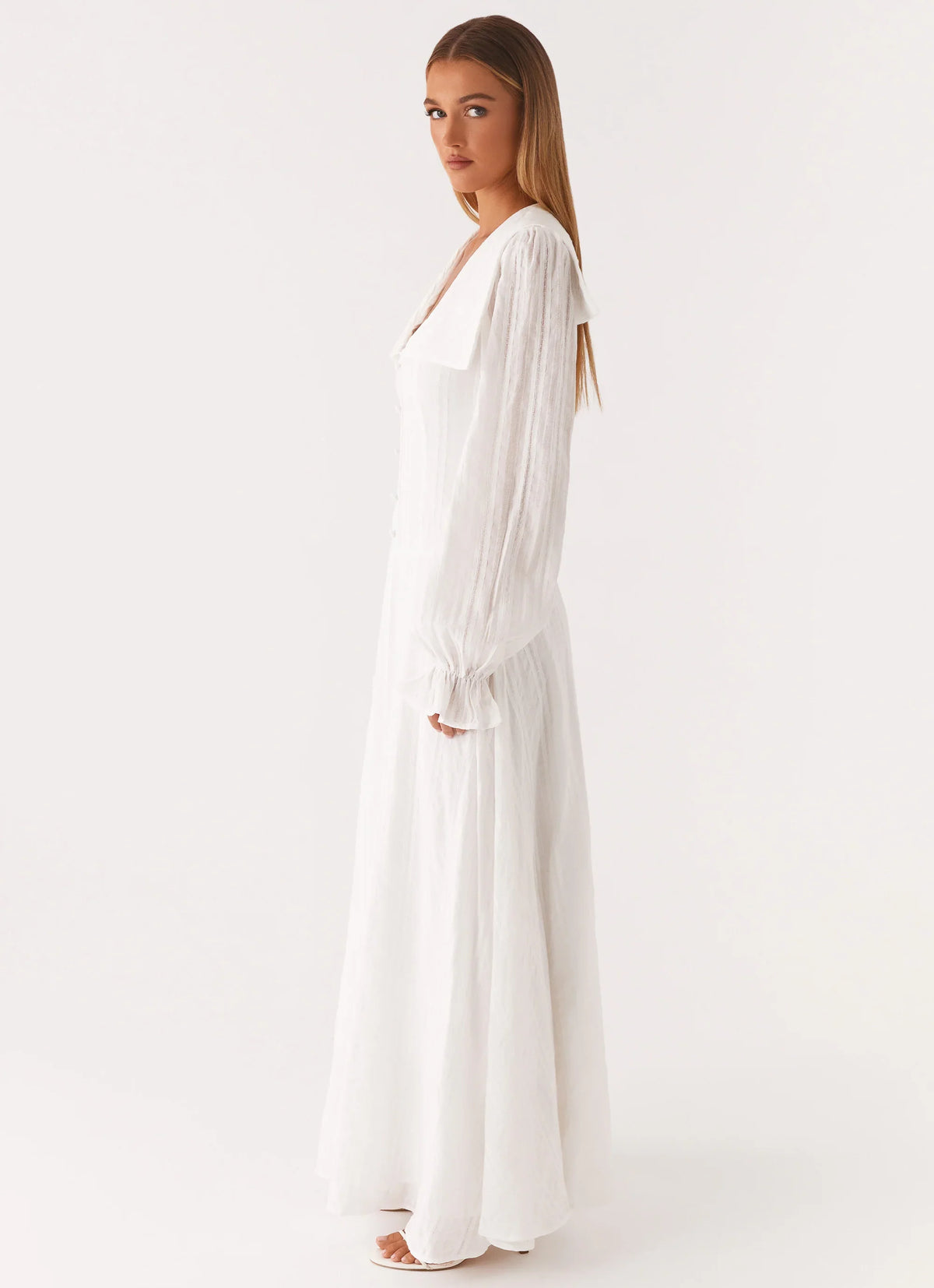 Alima Long Sleeve Maxi Dress White