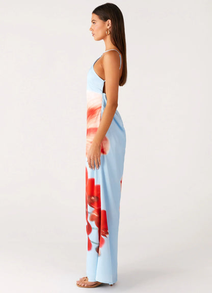 Chloe Maxi Dress Turquoise Bloom