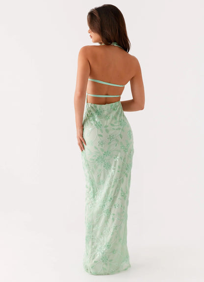 Cydney Beaded Maxi Dress Sage