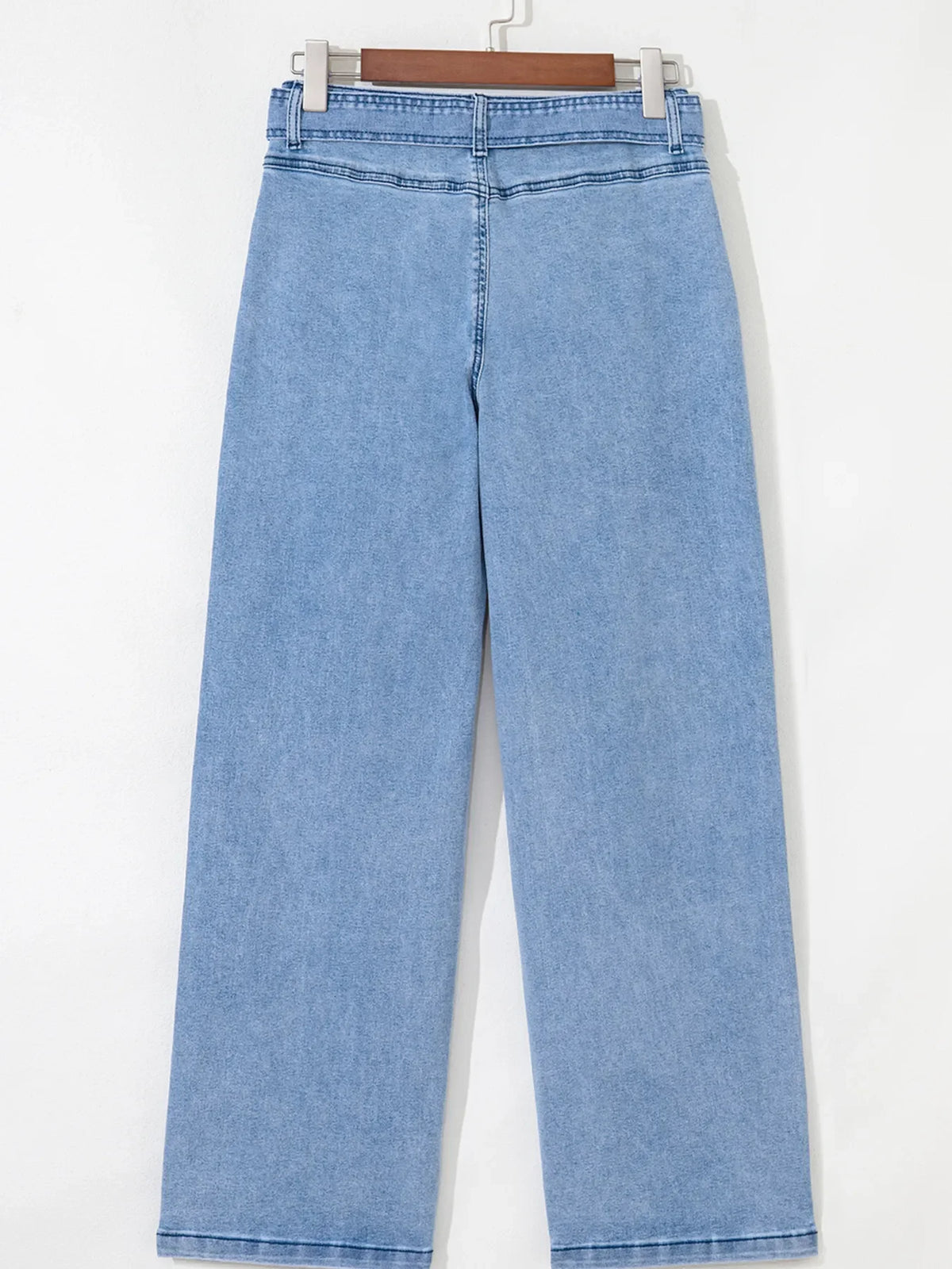 Hazel Blues® |  High Waisted Wide Leg Belted Jeans