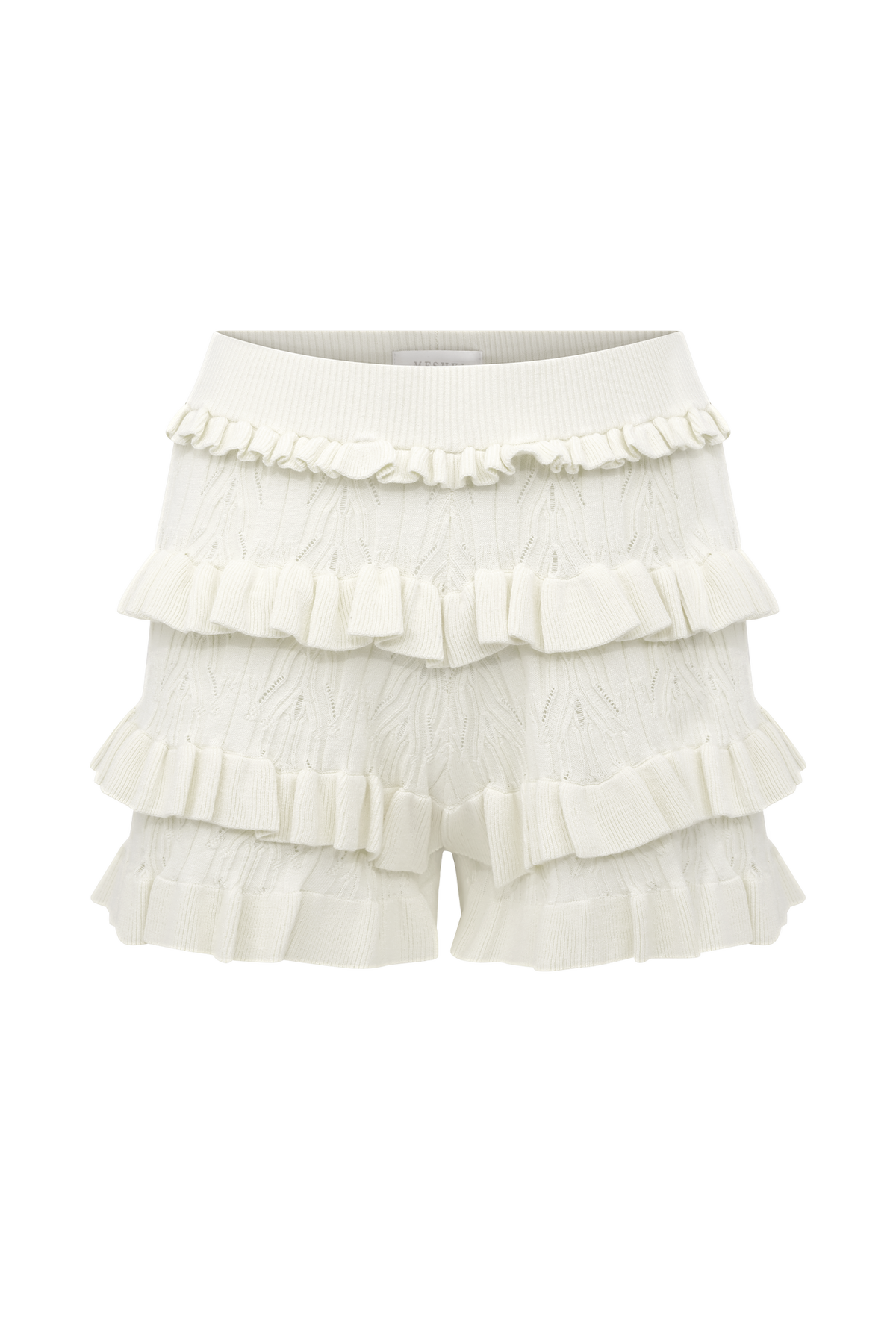 Amy Pointelle Knit Frill Bloomers - Ivory