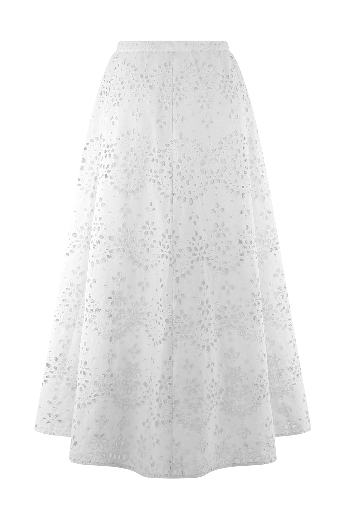 Arla Broderie Midi Skirt - White