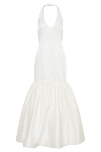 Danica Satin Halter Wedding Gown - White