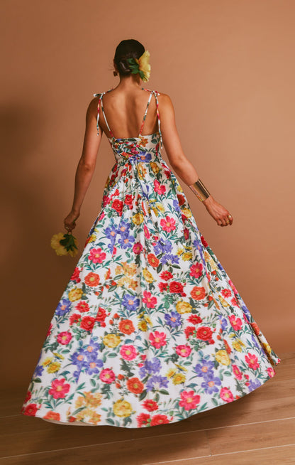 Juliet Maxi Dress ~ Charm Peony White Taffeta