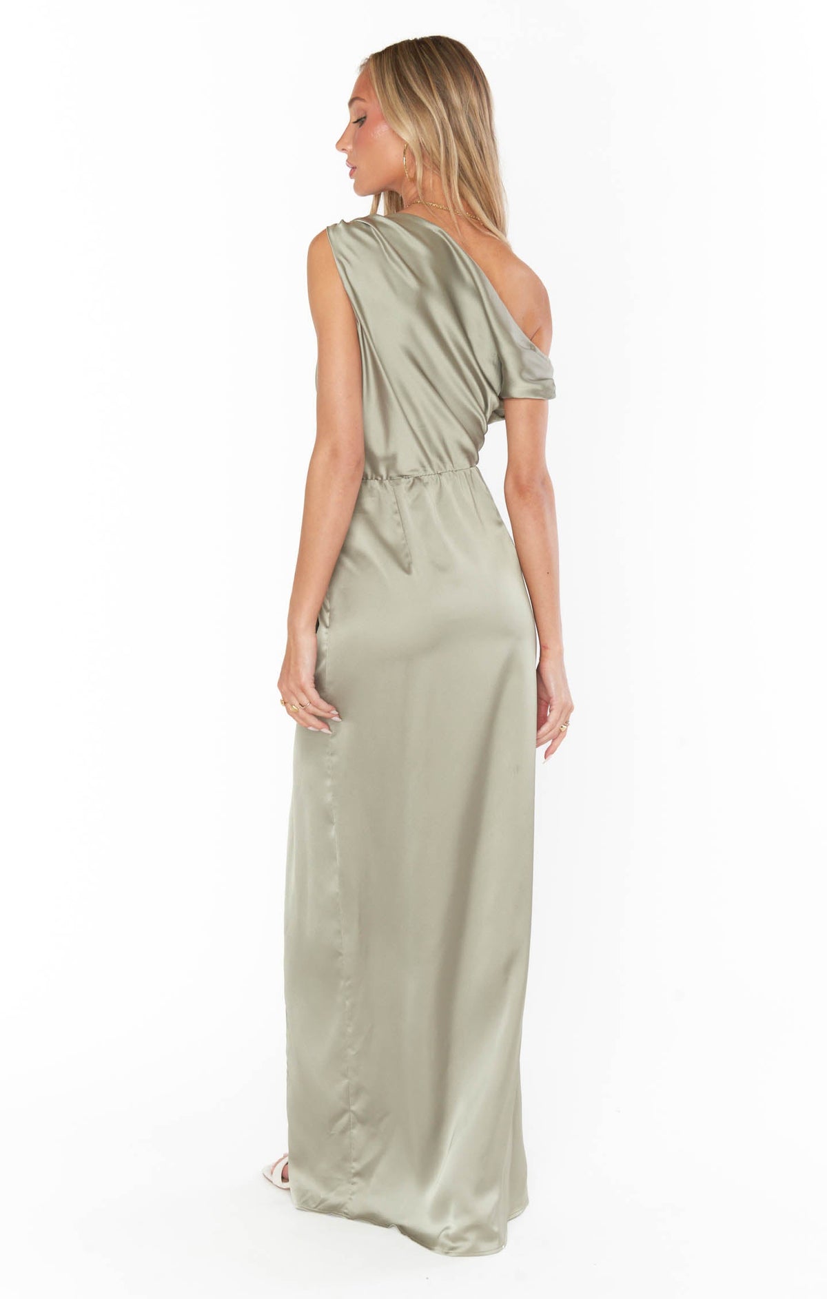 Jodie Dress ~ Moss Green Luxe Satin