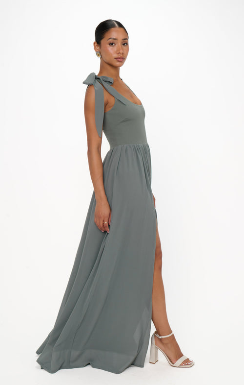 Harper Maxi Dress ~ Deep Sage Chiffon