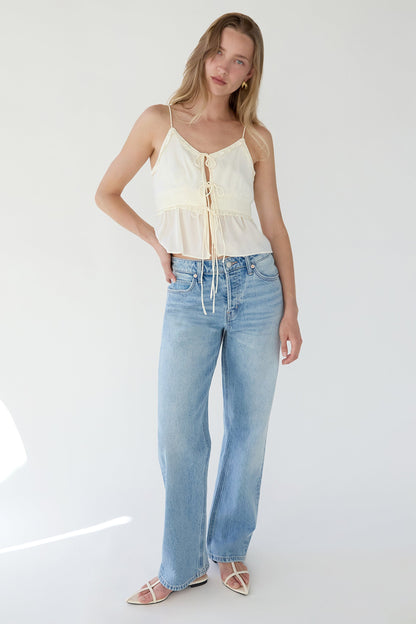 SHEER TIE-FRONT TANK TOP